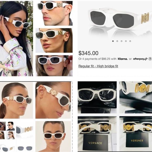 VERSACE UNISEX TOP 8 SPRING/SUMMER COLLECTION, STRIKING WHITE & GOLD SUNGLASSES